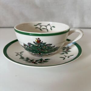 1 Spode Christmas Holiday Tree Teacup Saucer Set Mug Cup S3324-Z 93 & SS3324-A6